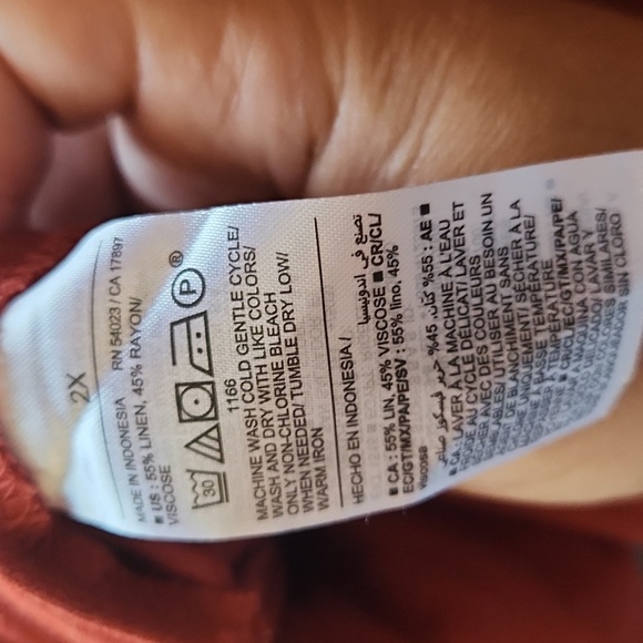 NWT OLD NAVY Linen-Blend Shirt Dress Color: Bronzed Amber, Size 2x - Picture 14 of 14